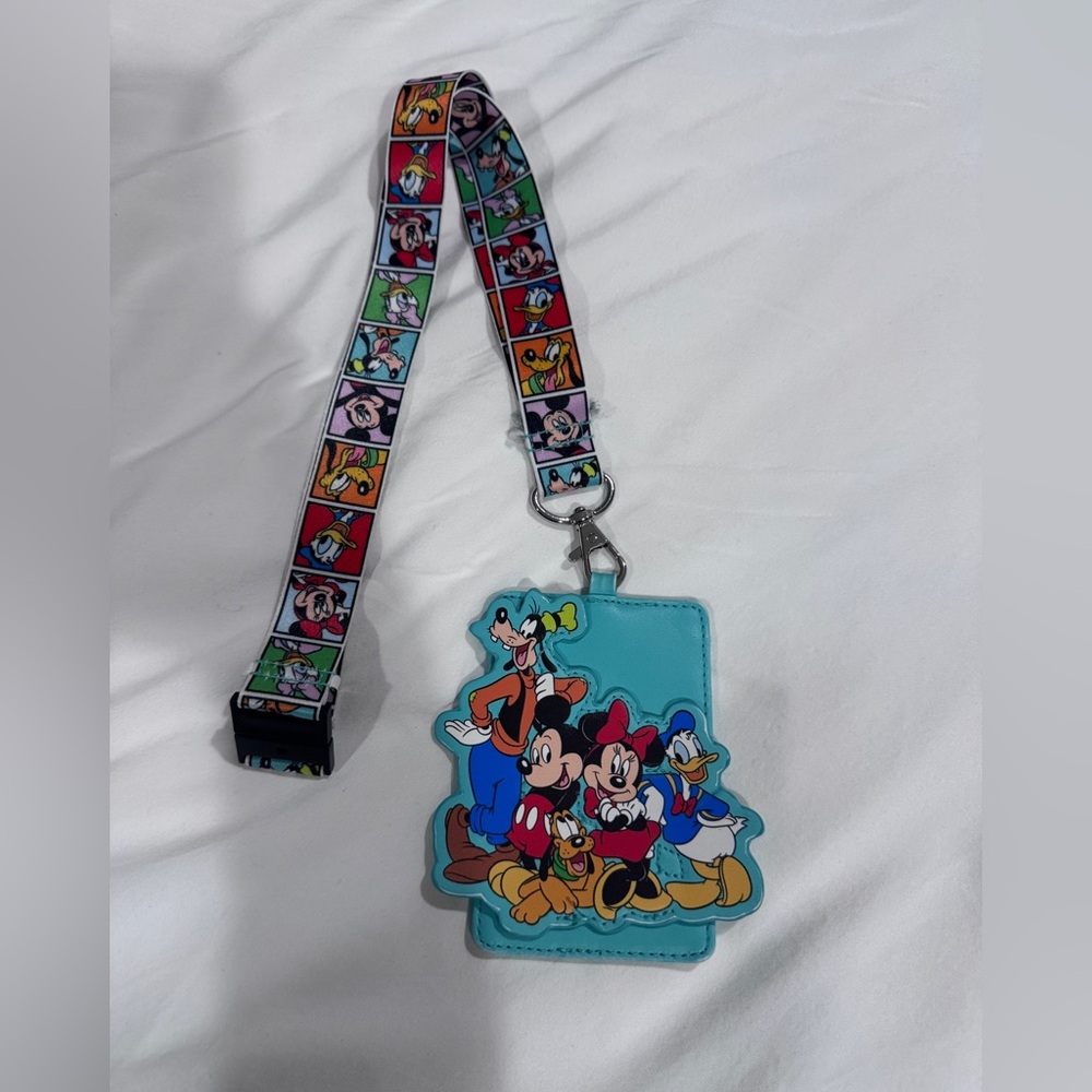 Disney Mickey & Friends Teal ID Badge Lanyard with Character Strap